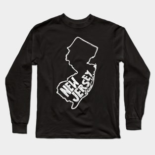 New Jersey (White Graphic) Long Sleeve T-Shirt